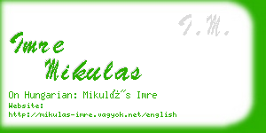 imre mikulas business card